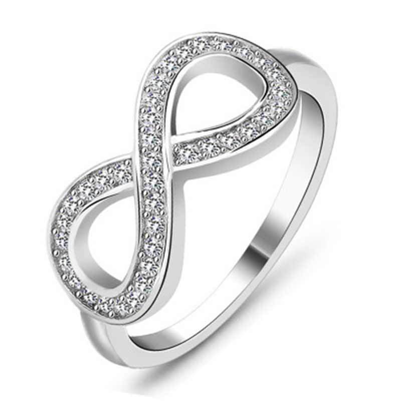 Title 4, Simple Infinite 8-word Diamond Ring Inlaid Zirc...