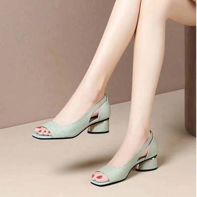 Xia Thick Heel Fish Mouth Shoes Female Stiletto High Heels