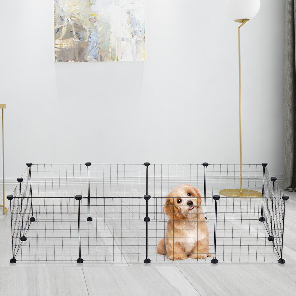 12 Panels Pet Dog Playpen Puppy Rabbits Play Pen Metal Wire Run Cage Crate Fence — image 12