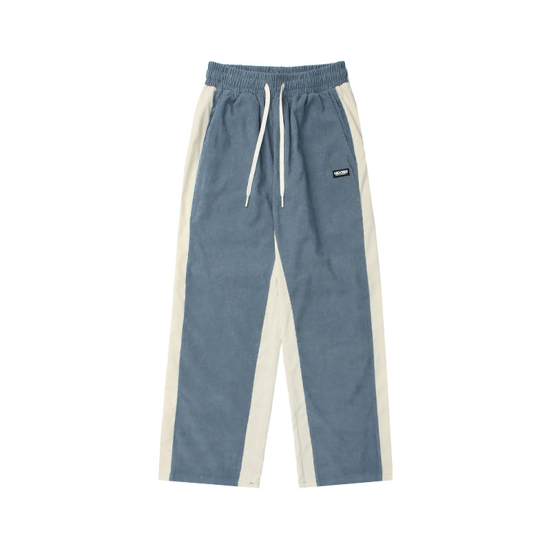 Title 4, Mens Summer Corduroy Pants, Side Color-block, ...