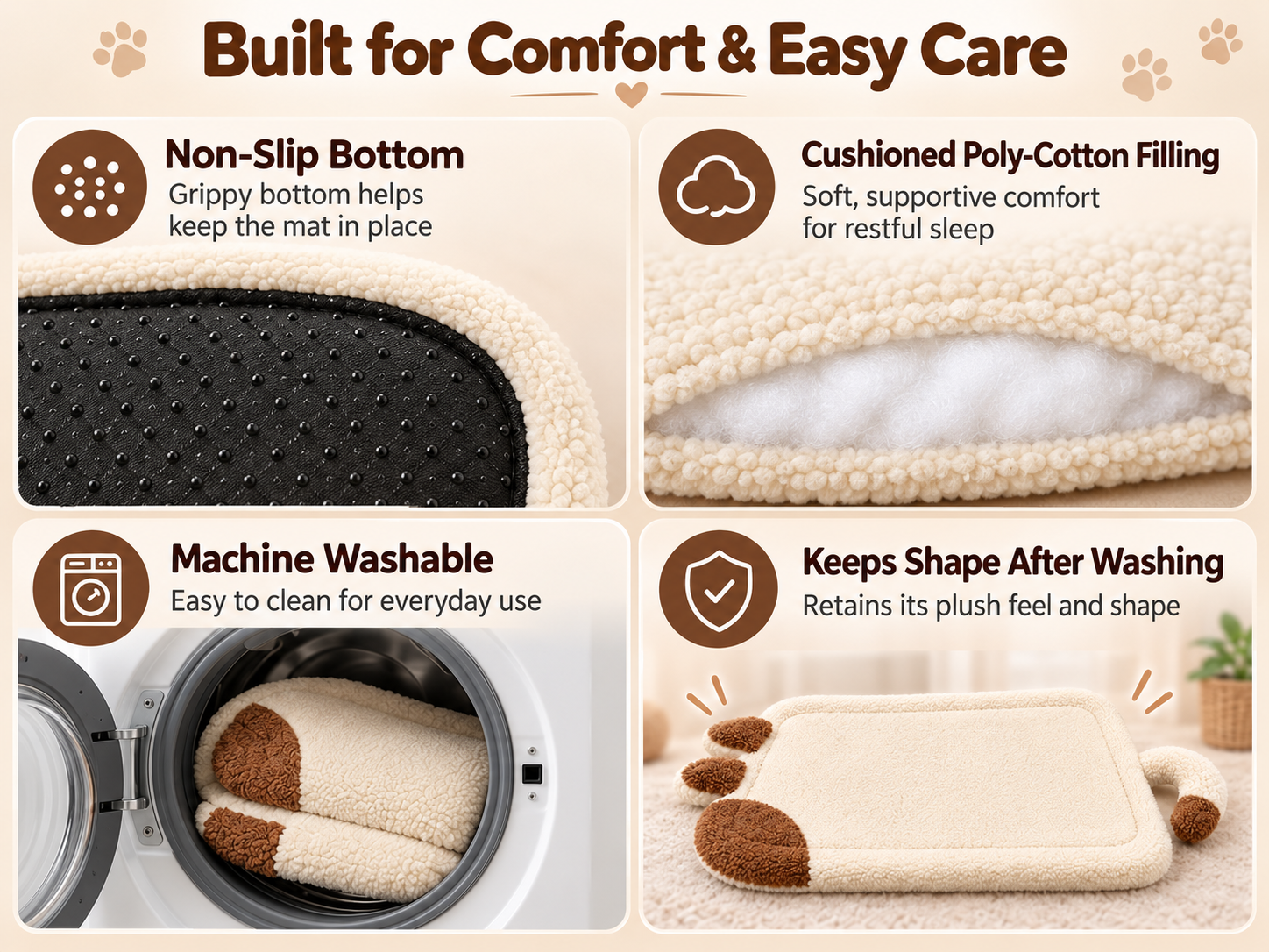 Thickened Lamb-Fleece Pet Mat  Washable  Chew-Resistant  And Anti-Slip Dog Bed  Durable   Scratch-Resistant  And Wear-Resistant Pet Cushion detail photo 4