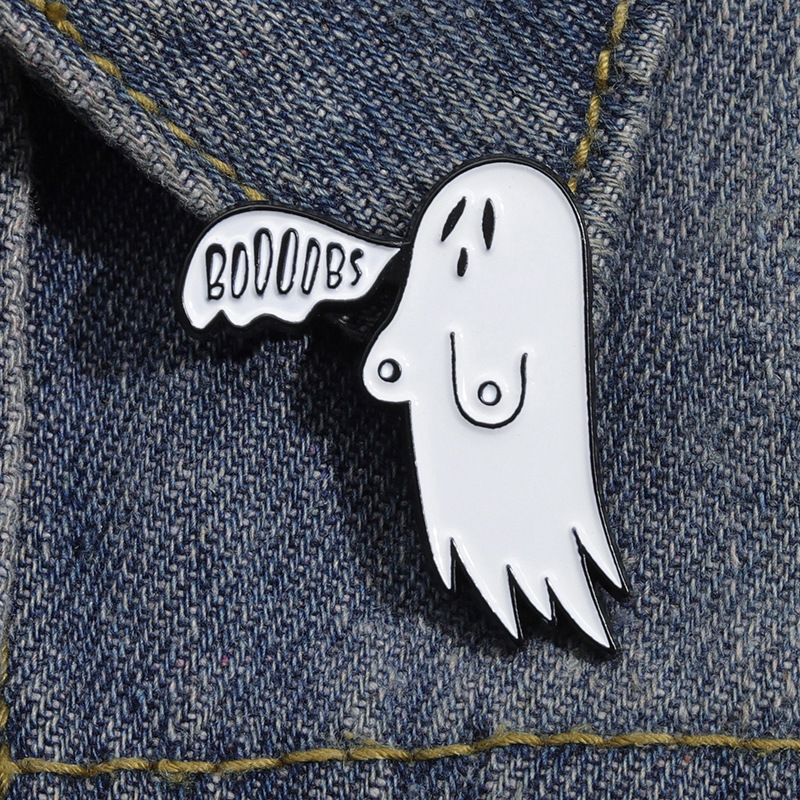 Title 1, Ghost Pumpkin Badge Cartoon Pin Medal