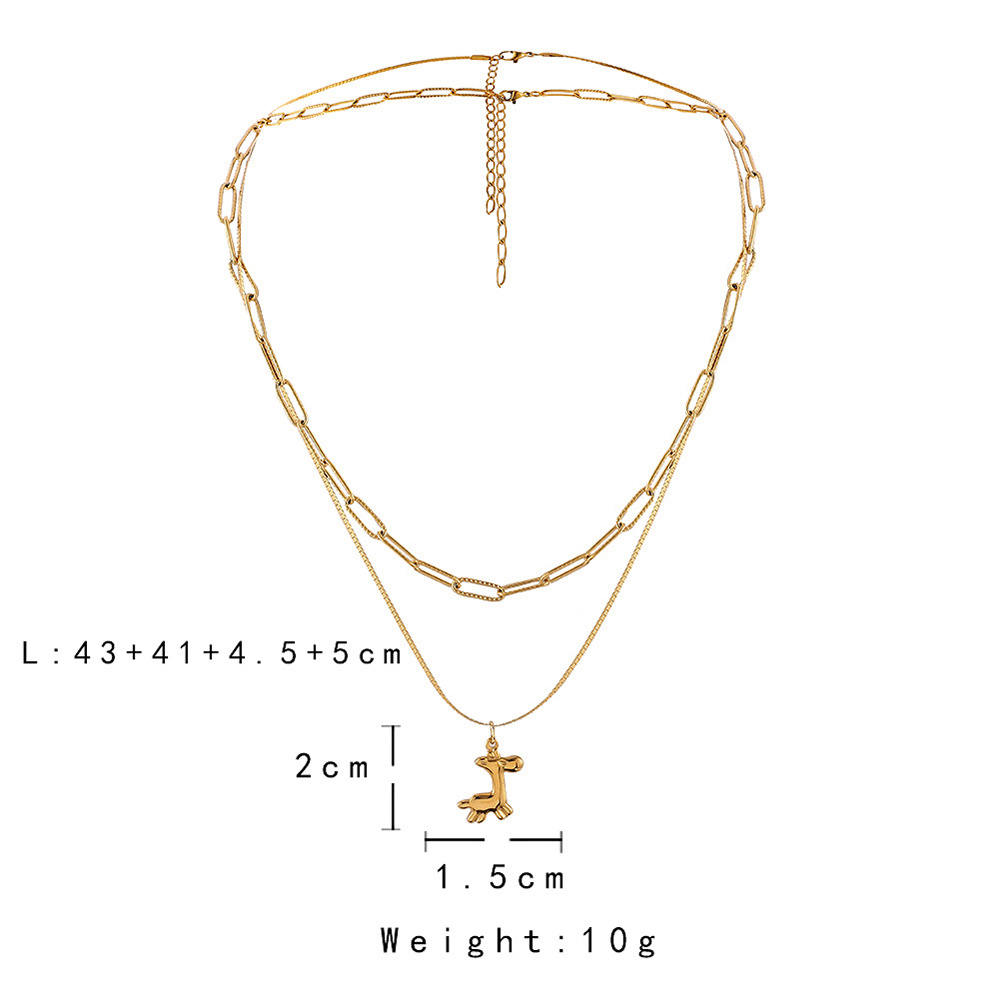 Stainless Steel Balloon Dog Double-layer Fashion Pendant