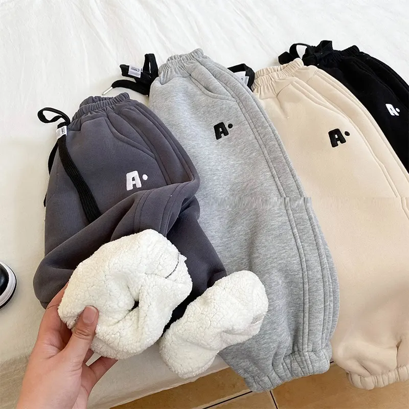 Children's Fashion Plush Sweatpants for Boys and Girls