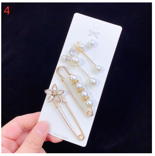 Brooch Pin Overalls Waist Opening Pearl Pin Buckle Clothes Fixed 4 Style - Shop at LoveMi