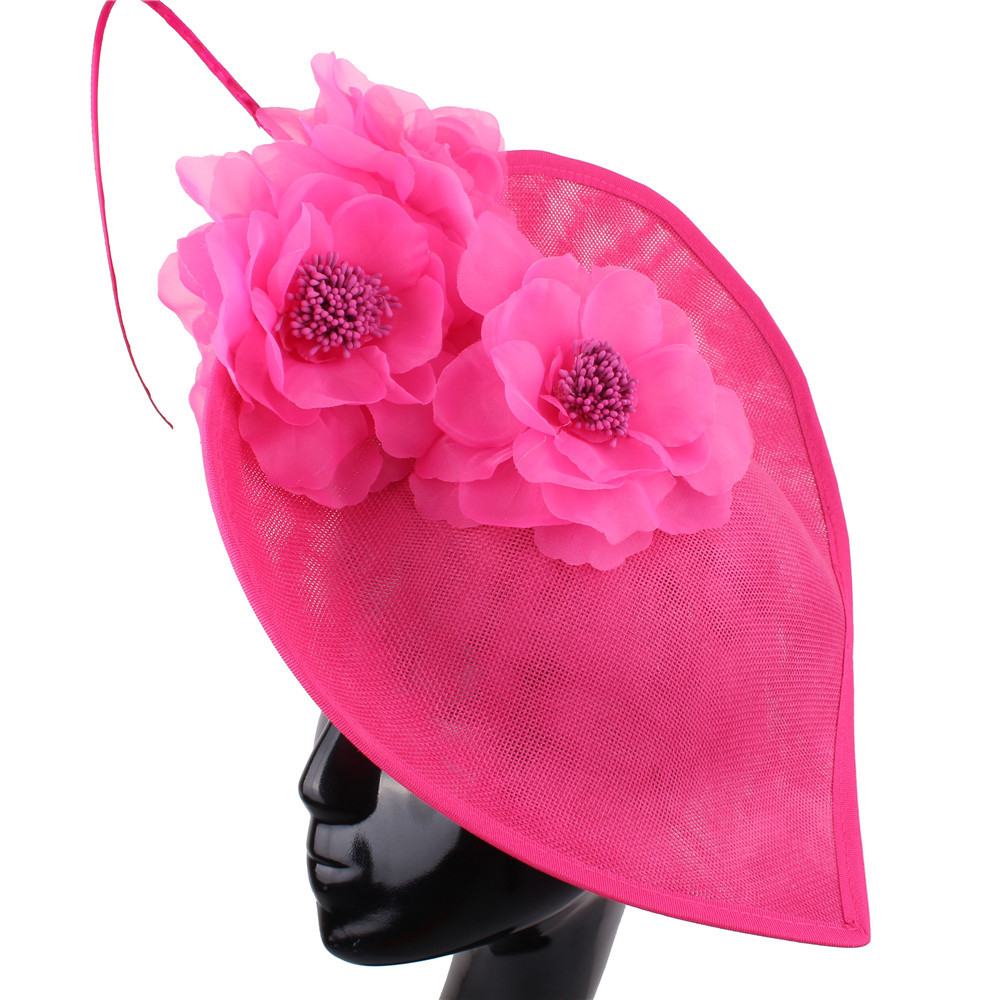 Accessories Feather Headdress Banquet Net Yarn Hair Accessories Photo Hat Rose Red - Shop at LoveMi