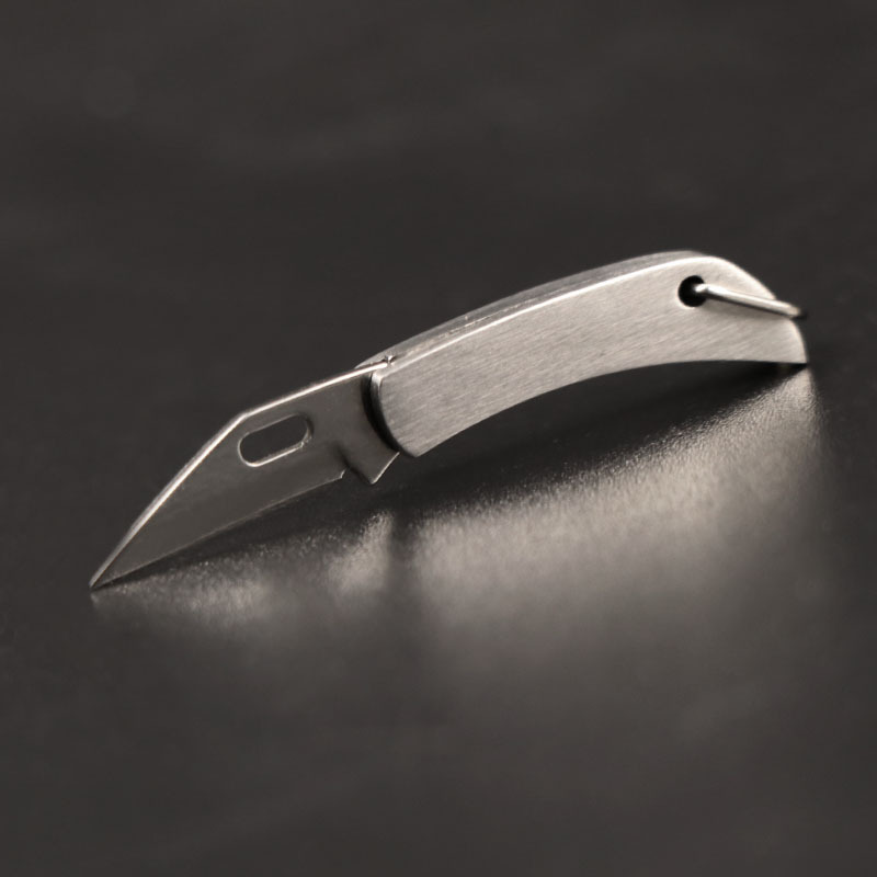 Stainless Steel Pocket Knife Mini Portable Folding Knife With Security Check EDC Pendant Jewelry Key Knife