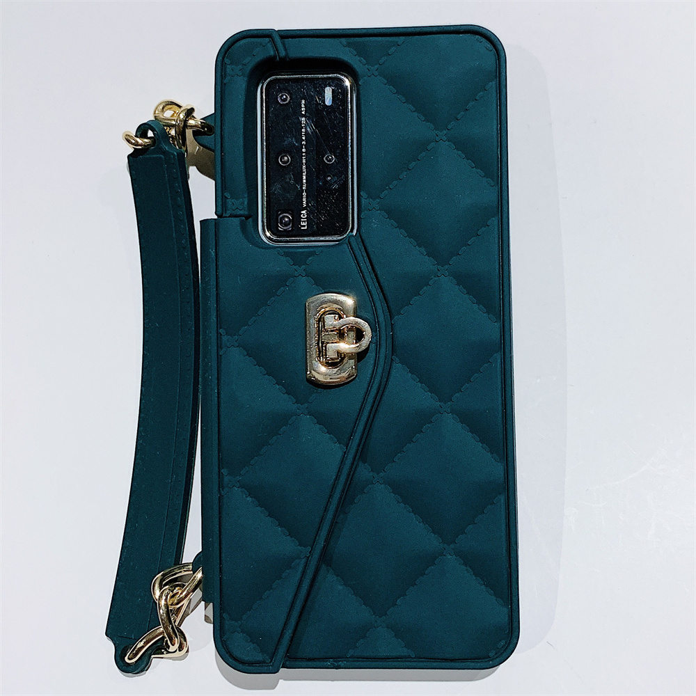 Fashionable Diagonal Chain Lanyard Silicone Phone Case - Image 11