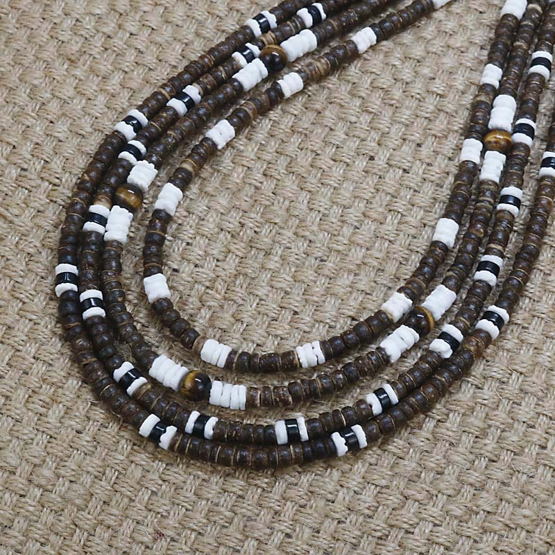 Men Tribe Ethnic Coconut Shell Necklace Men - Image 2