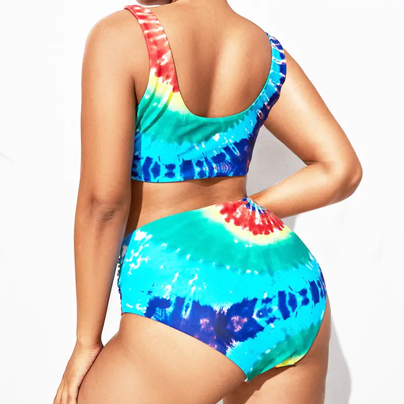 New Cover Your Belly With High Waist Skirt Split Large Size Swimsuit