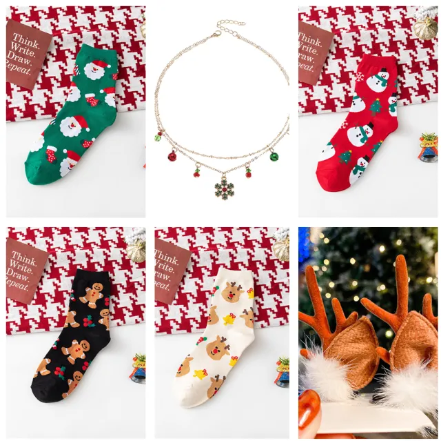 Snowman Elk Celebration Big Red Stockings Set - Shop at LoveMi