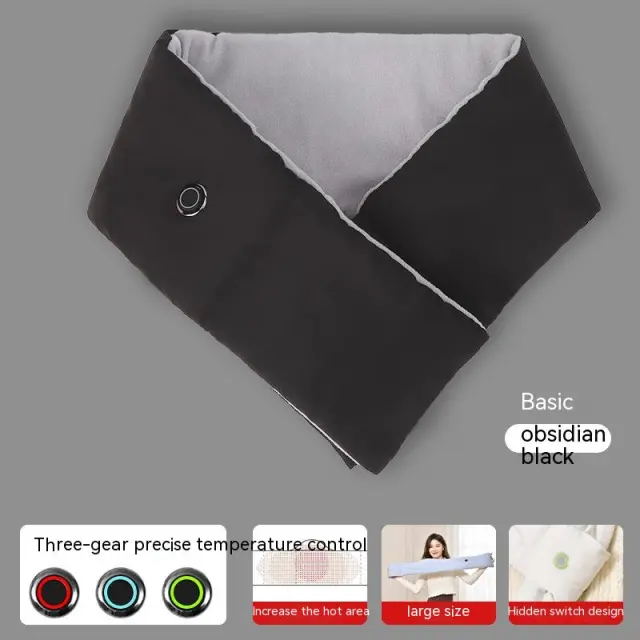 Smart USB Charging Heating Scarf Black - Shop at LoveMi