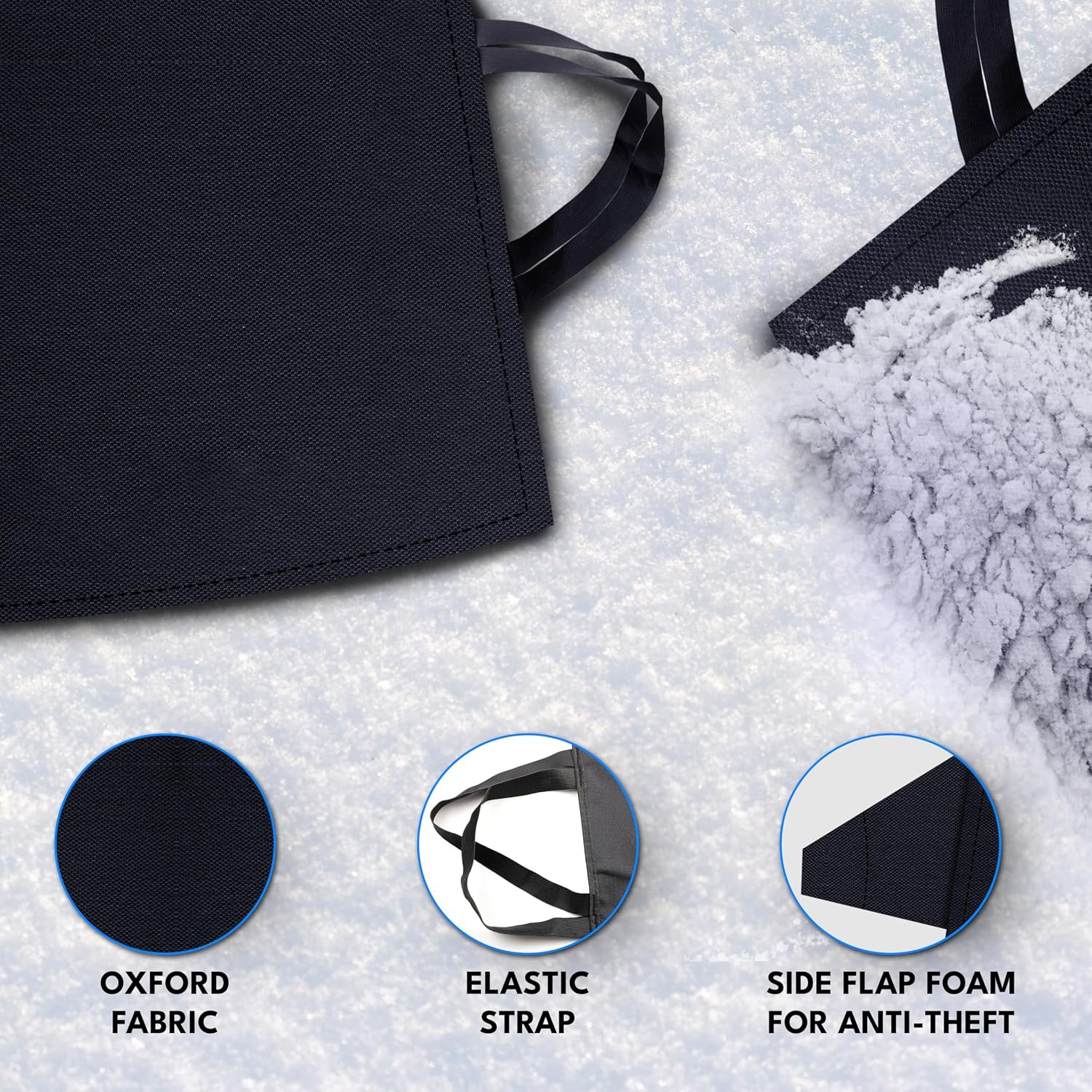 Windshield Snow Cover, Car Ice And Snow Protector For Windshield, Frost Shield And Winter Weather Protection 4