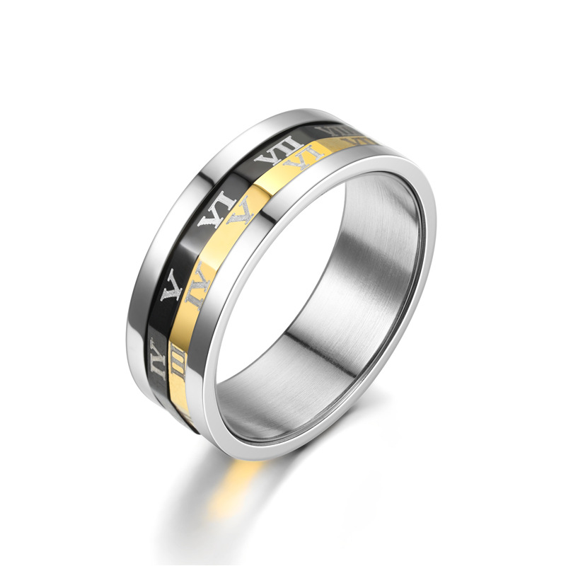 Title 5, Fashion OL Stainless Steel Roman Numeral Ring