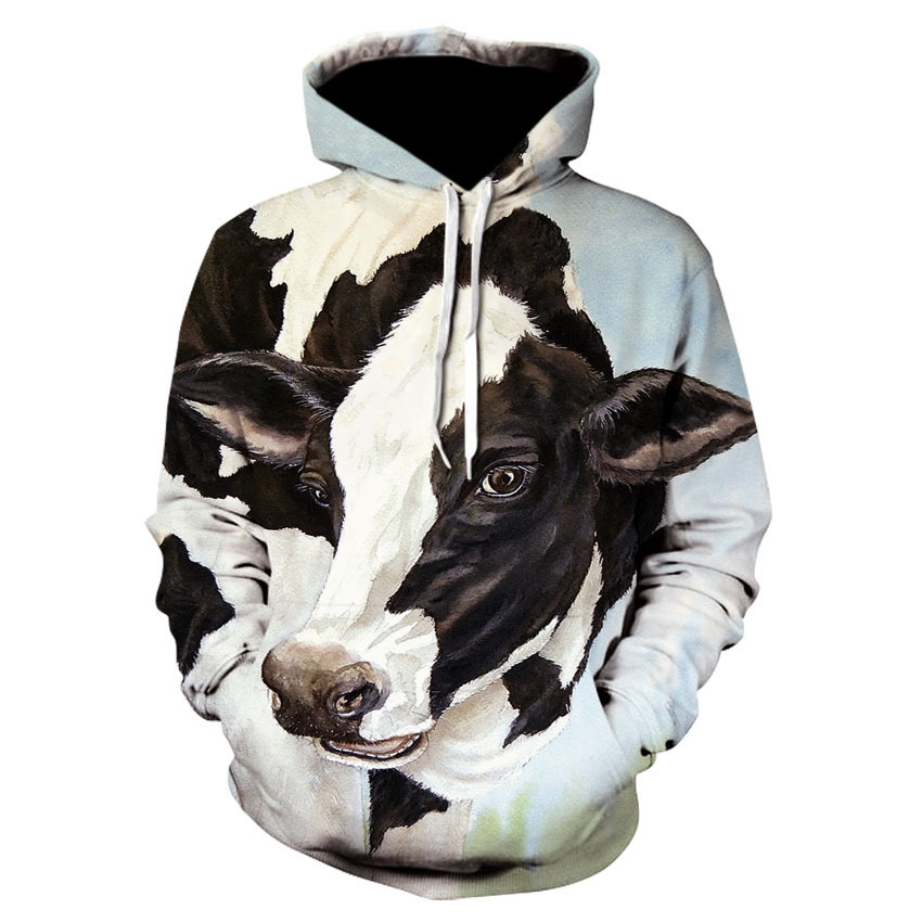 Cute Animal Horse 3d Digital Printing Men's Hooded Pullover Sweater