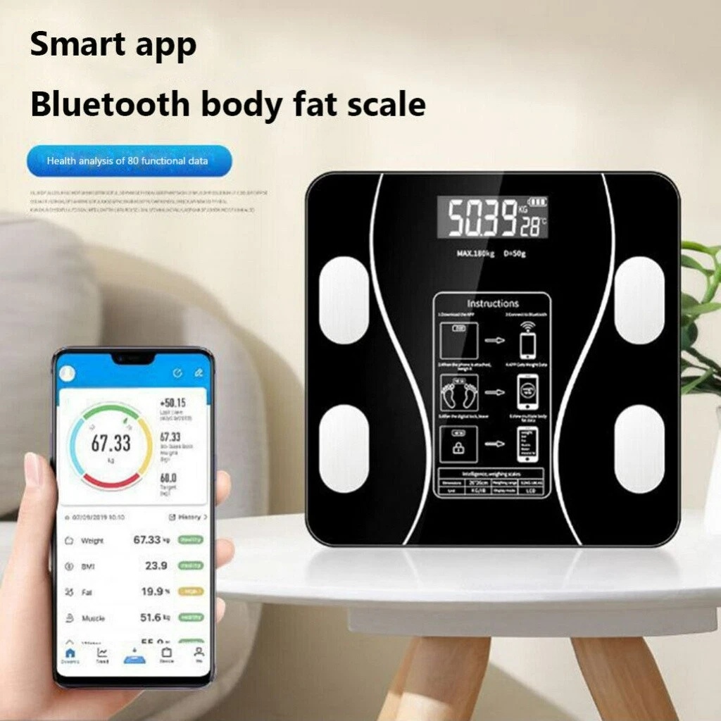 Body Fat Scale 180kg Bluetooth Smart BMI Digital Bathroom Wireless Weight Scales