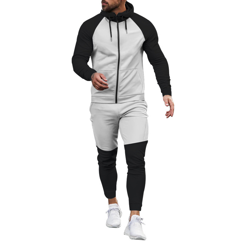 Men's Fashion Colorblock Leisure Sports Suit