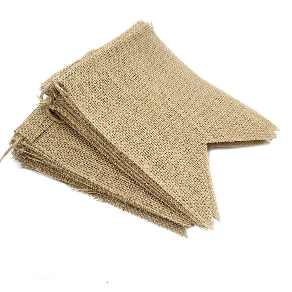 15 PCs Linen For Wedding Decoration Pennant Party Wedding Dovetail Pennant Linen Hanging Flag — foto 4