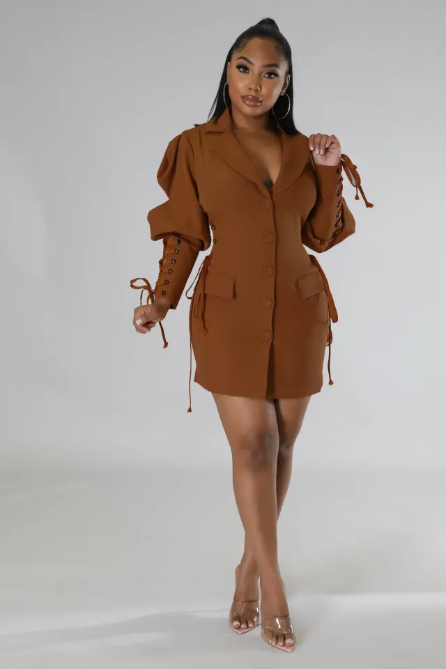 Europe And America Strapped Dress Girl Brown - Shop at LoveMi