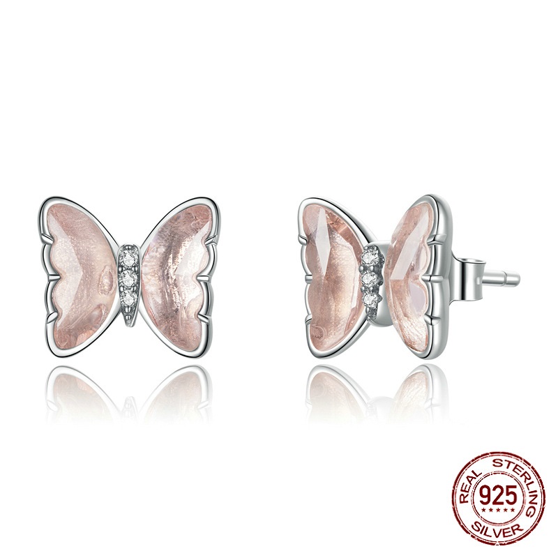 Women's Temperament Crystal Butterfly Earrings