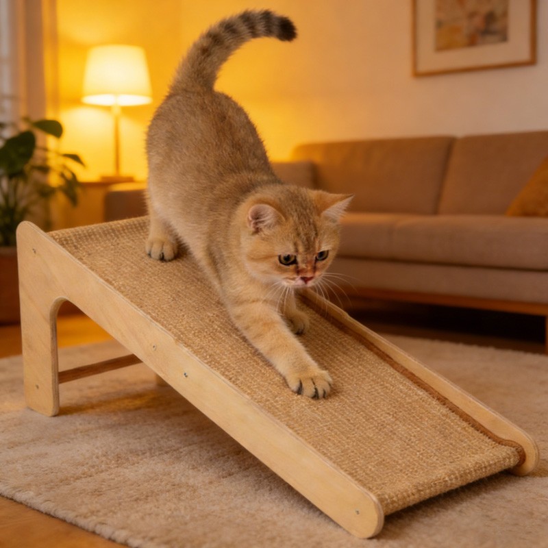 Dual-Use Sisal Cat Scratcher Large Cat Scratcher L Shape Scratch Pad For Cats Q