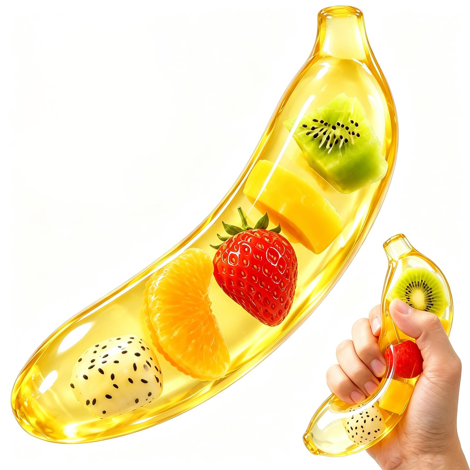 Banana Toy,2026 New Giant Banana Fidget Toys,6.3 Inch Soft Jumbo Banana Squeeze Sensory Toy, Sugar Stress Relief Ball For Kids & Adults, Party Favors Classroom Prize Birthday Gifts
