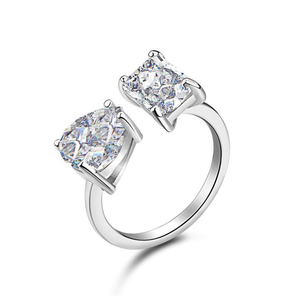 Sterling Silver Luxury High Carbon Diamond Ring