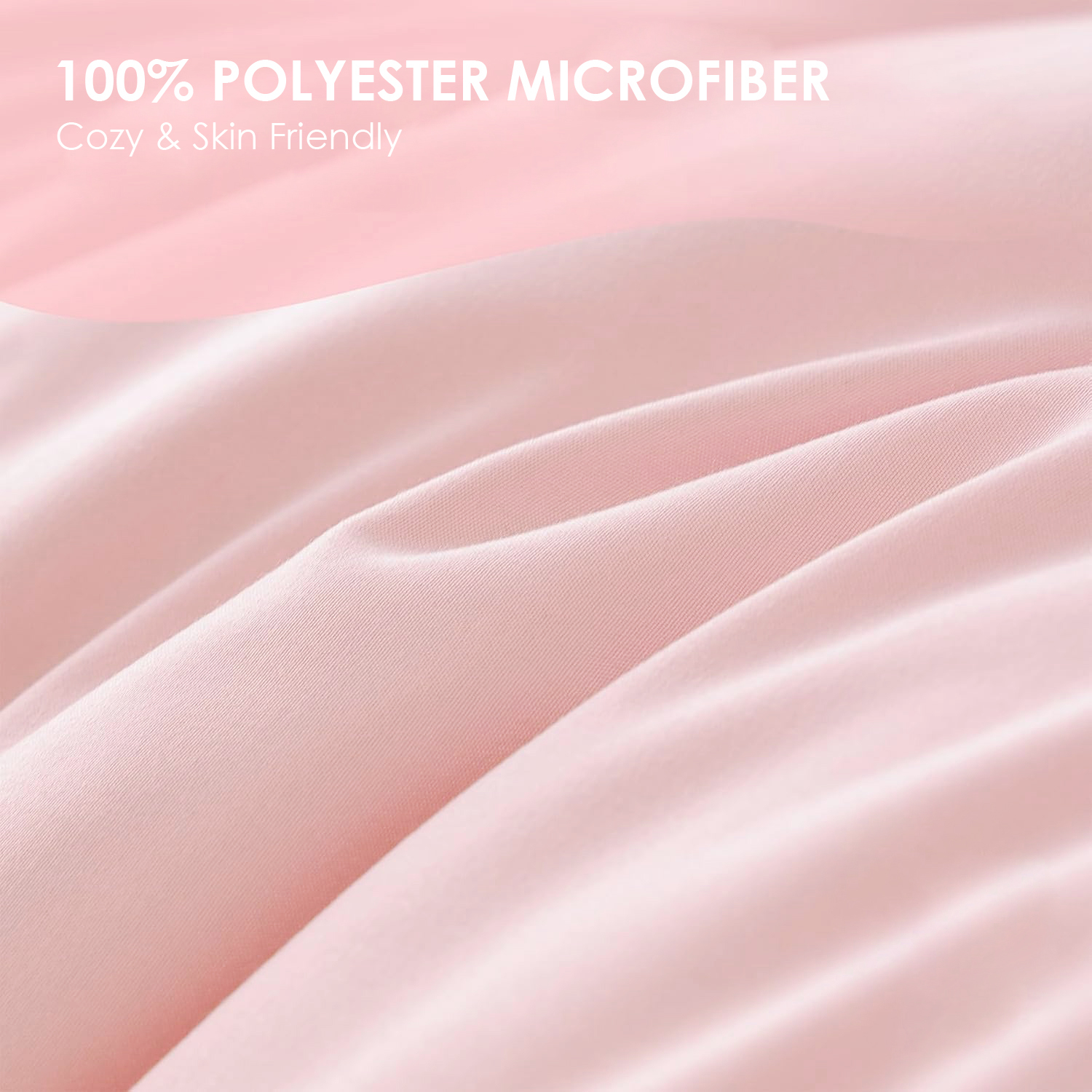 White & Pink Oversized Duvet Cover Set Includes 1 Duvet Cover & 2 Pillowcases. Premium Breathable Fabric, Hotel-grade Minimalist Design. Versatile For Bedrooms And Guesthouses. Perfect Christmas Gift. — view 5