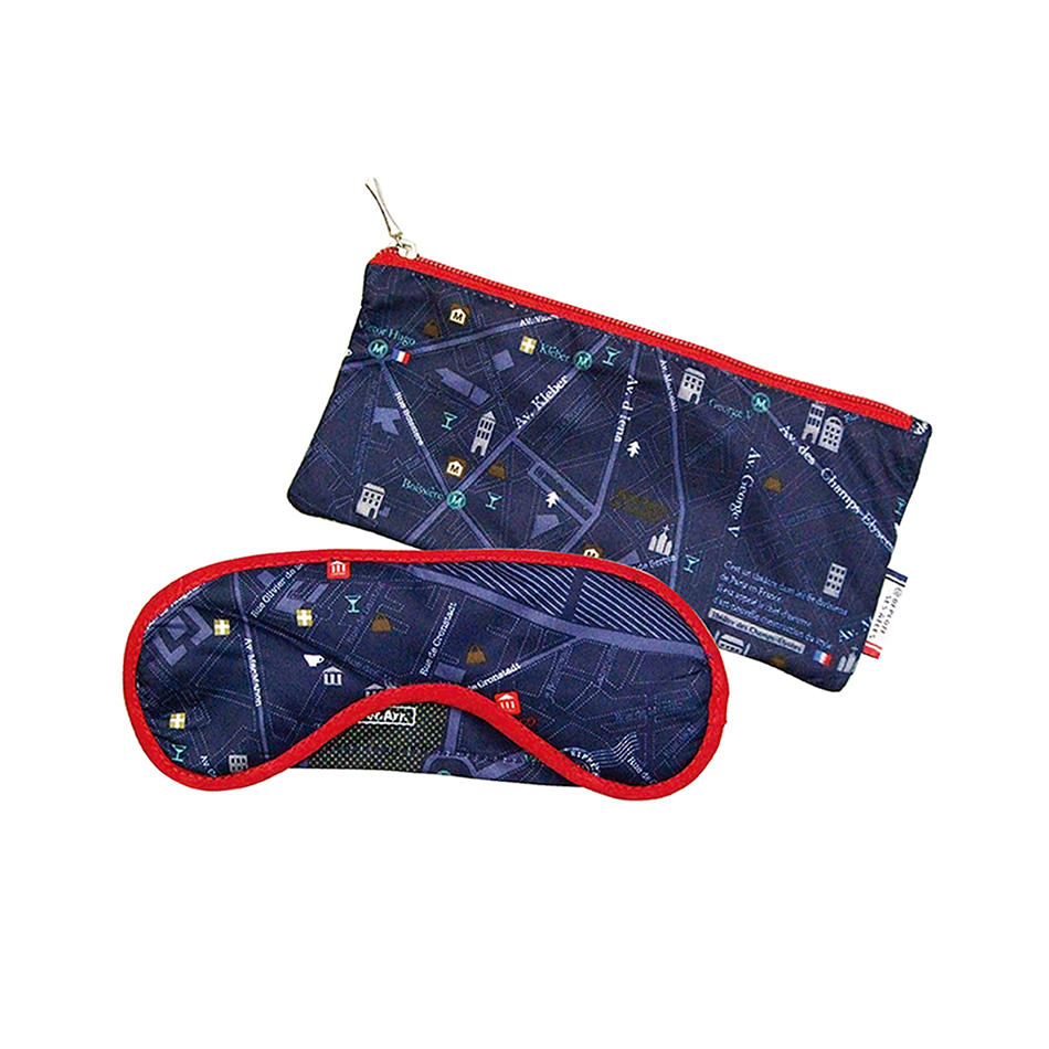 Sleeping Eye Mask Cover EyeShade Blindfold Travel Relax Sleep Eye Mask AT FIRST Navy Map