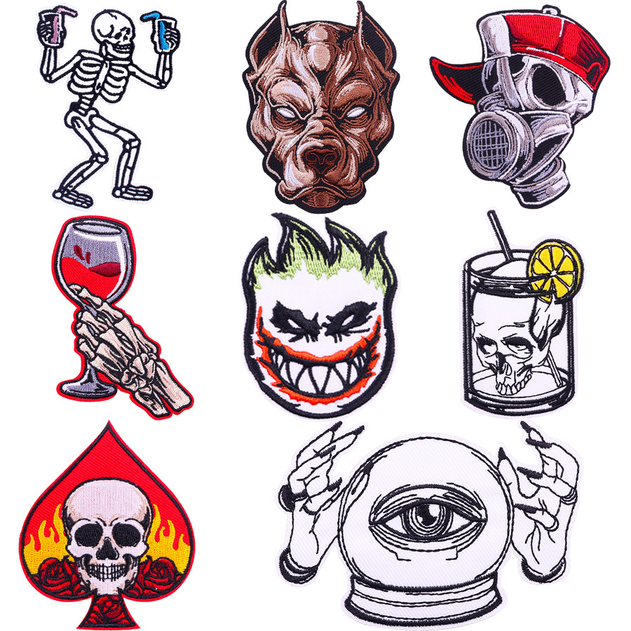 Creative Punk Skull Embroidery Cloth Sticker — image 1