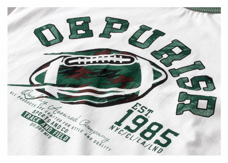 Autumn Korean New Boy Cartoon Letters Long Sleeve