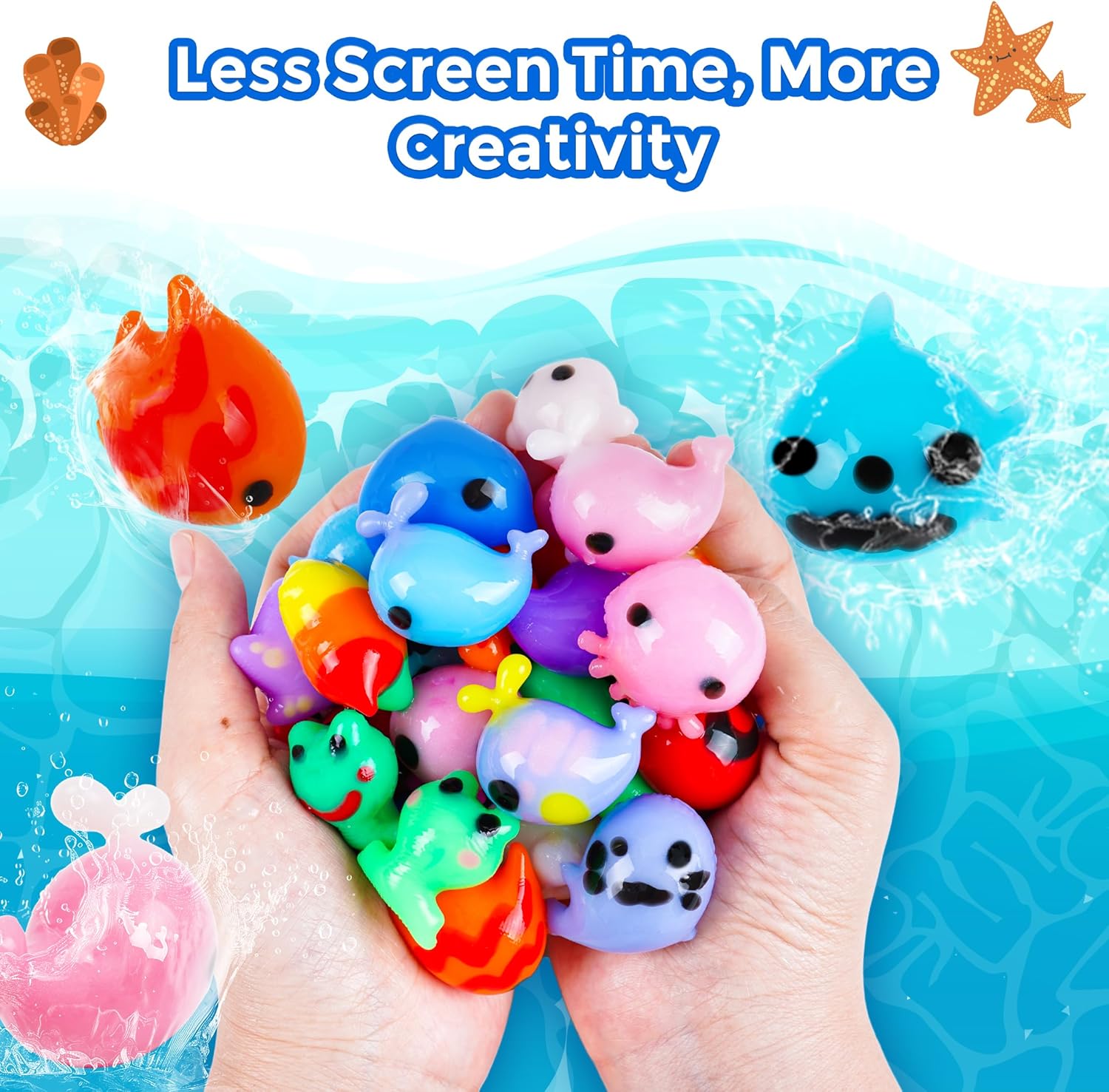 20 Amazing Gel Toys With 5 Molds - DIY Craft Kit For Soft Rubber Pets  - Birthday Party Gift For Children.