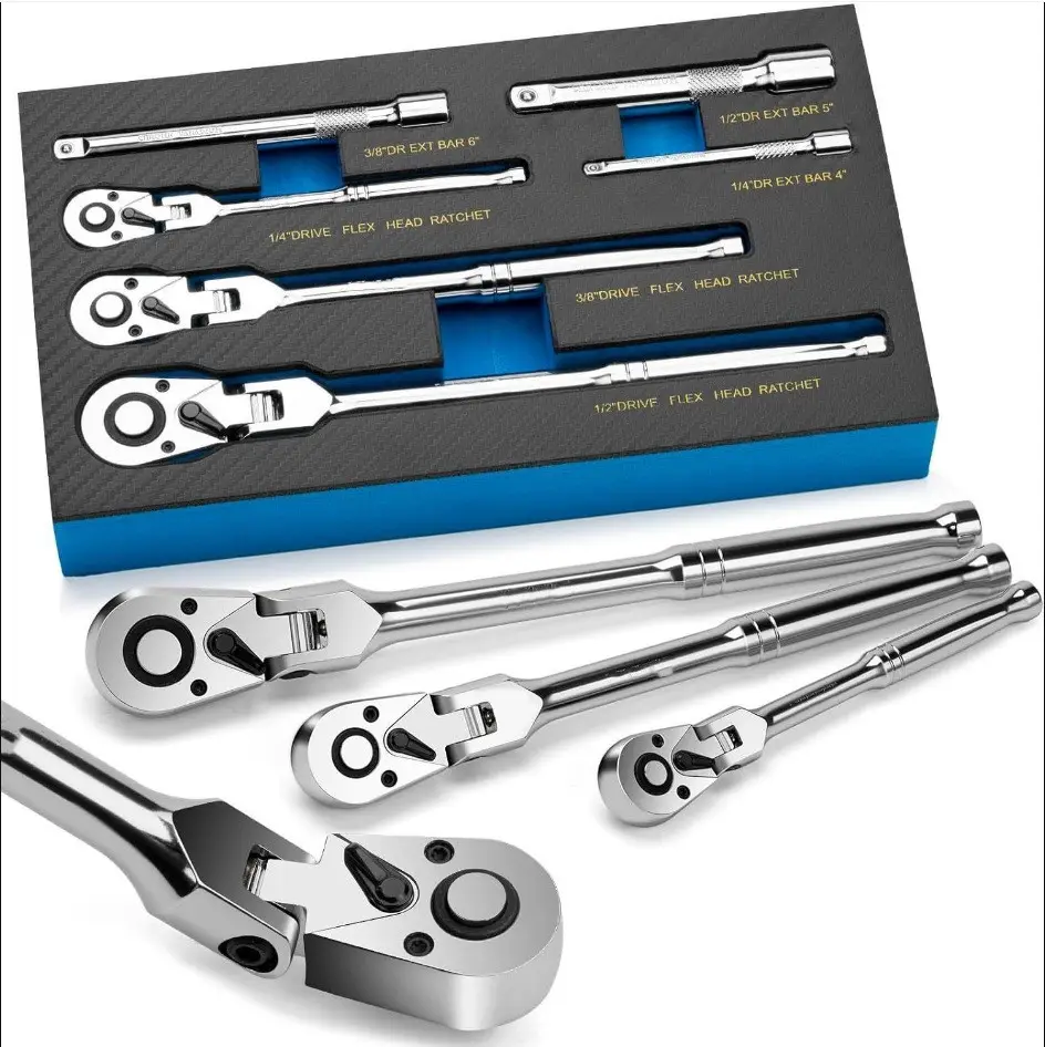 Flex Head Swivel Ratchet Wrench Set