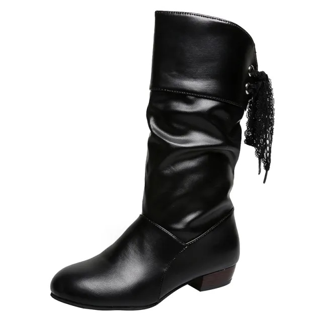 New Autumn And Winter Low heeled Boots Black - Shop at LoveMi