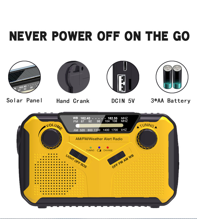 Title 7, Rádio Multifuncional Manivela Solar USB FM Ou A...