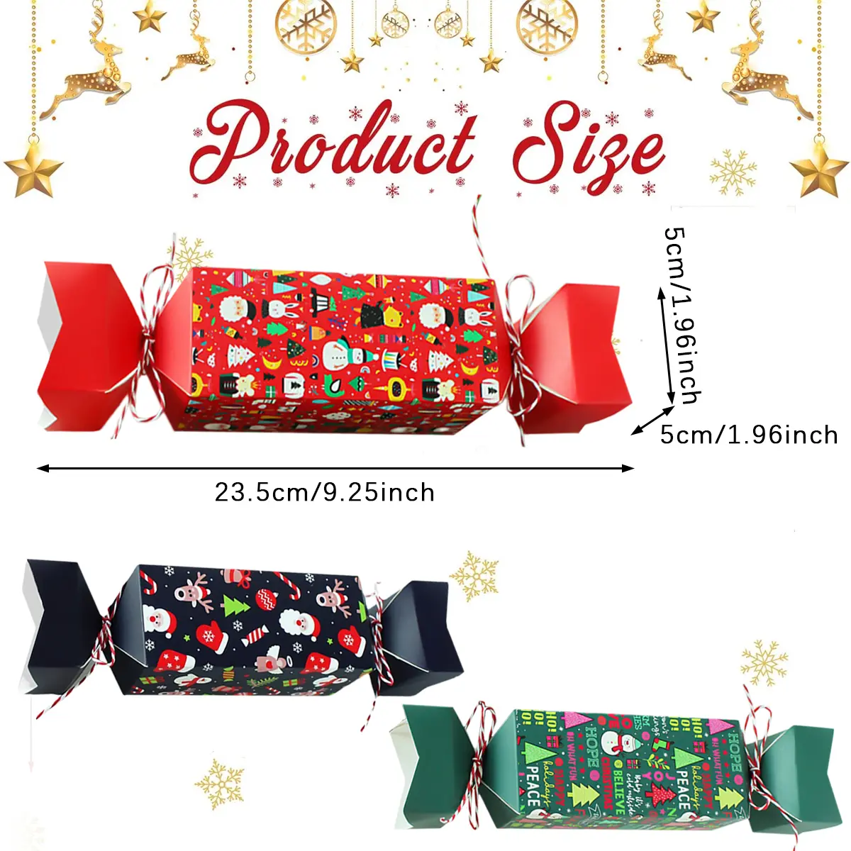 12PCS Christmas Candy Shaped Gift Boxes
