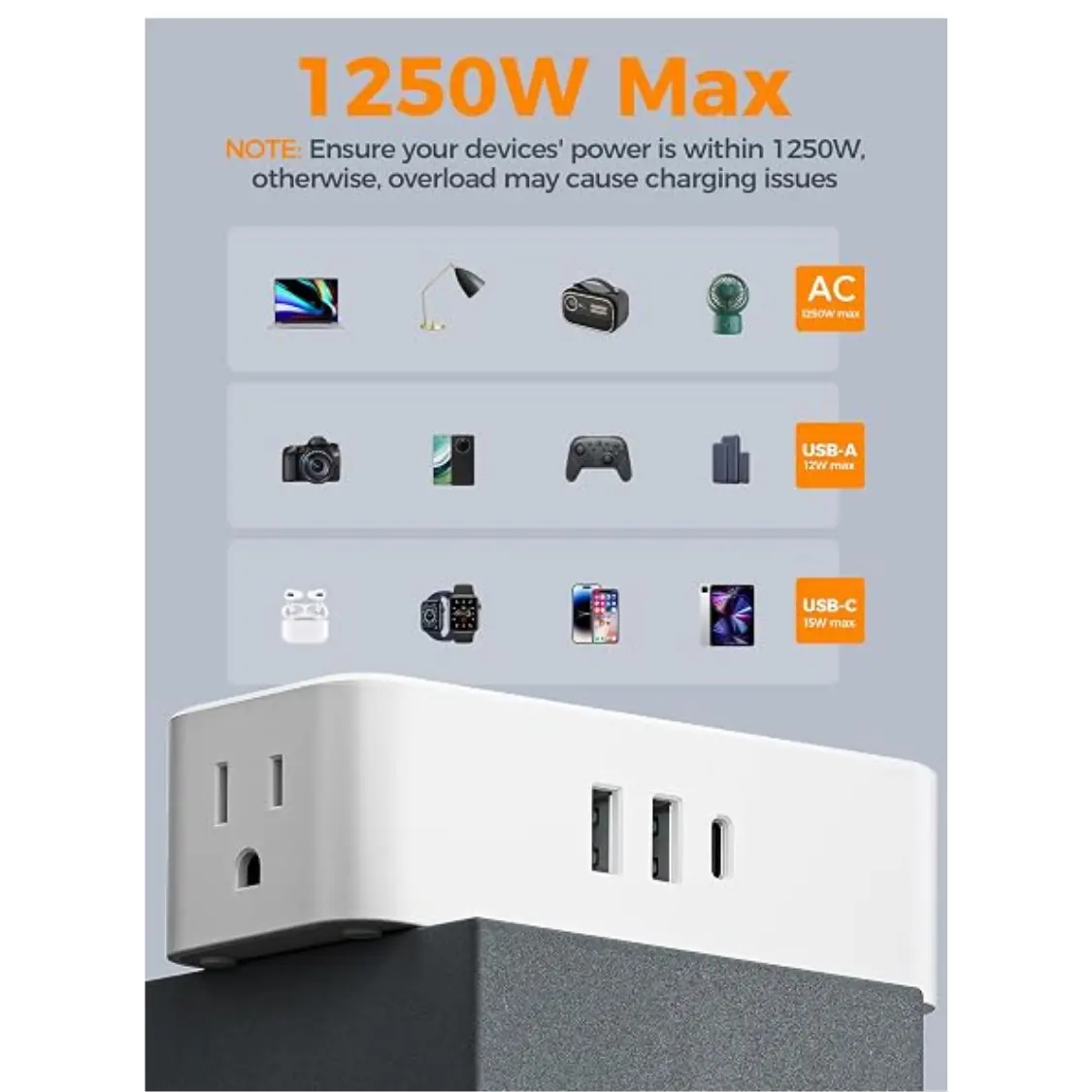 5 Ft Extension Cord Power Strip