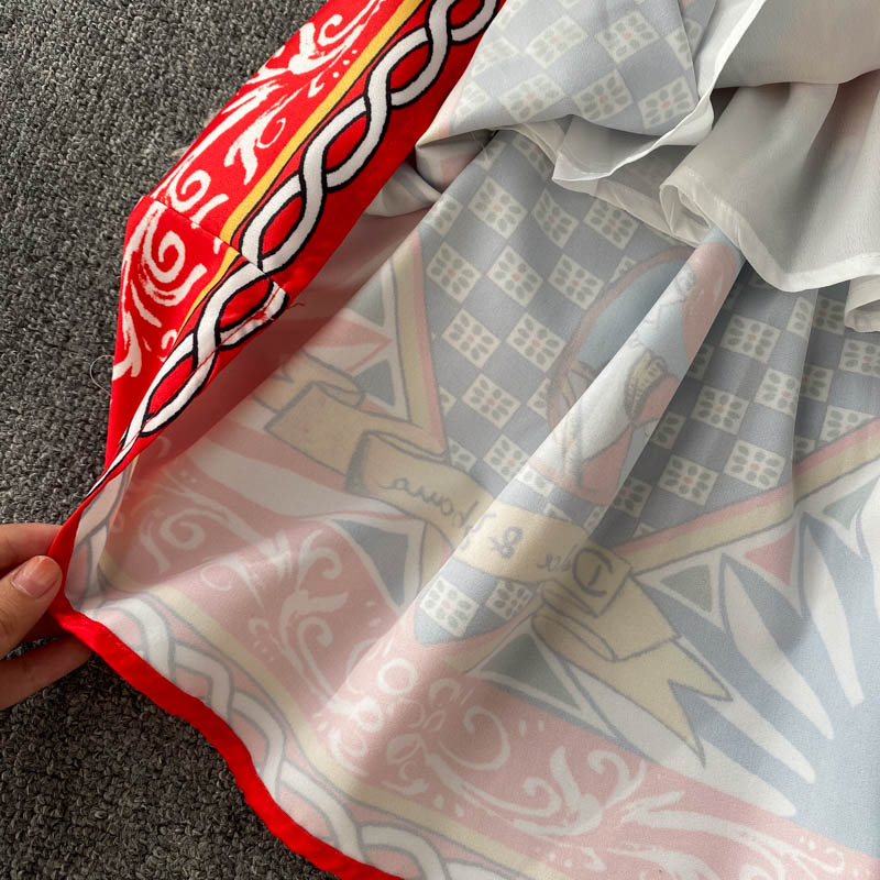 Fashion Square-neck Suspender Women's Printed Dress