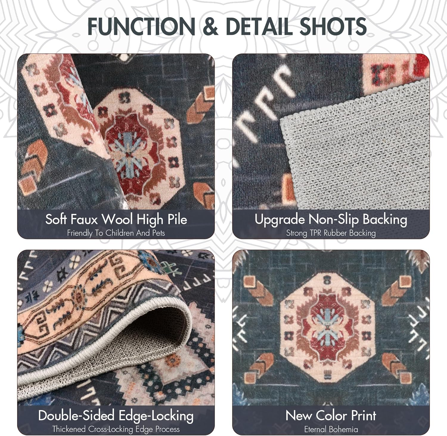 Boho Kitchen Rugs Sets 4 Piece With Runner Floral Kitchen Floor Mat Carpet Farmhouse Kitchen Rugs And Mats Non Skid Washable Runner Rug For Kitchen Floor Sink 4