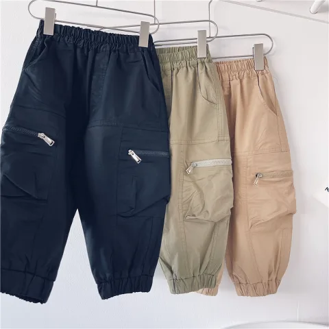 Spring and Autumn Boys' Korean Style Overalls Trousers