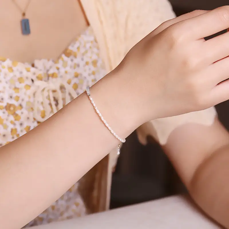 Light Blue Natural Aquamarine Bracelet Women's Design Sense