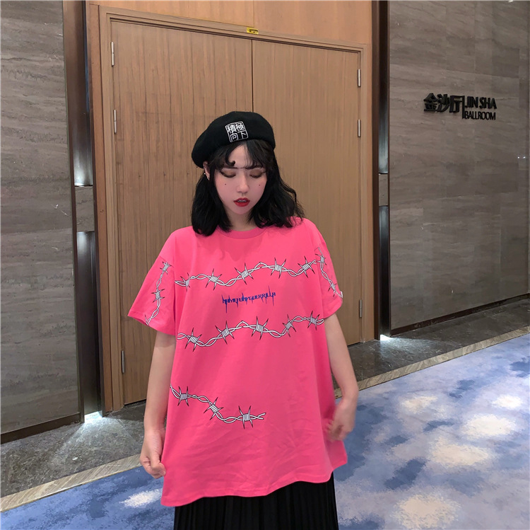 Title 8, Summer Oversize Thorns Printing T-shirt