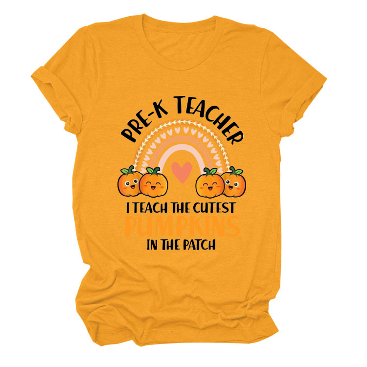 Title 5, T-shirt Halloween Tęczowa Miłość Dyni krótki rę...