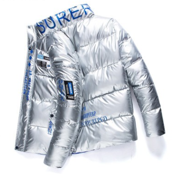 Title 6, Stand-up collar shiny down padded jacket