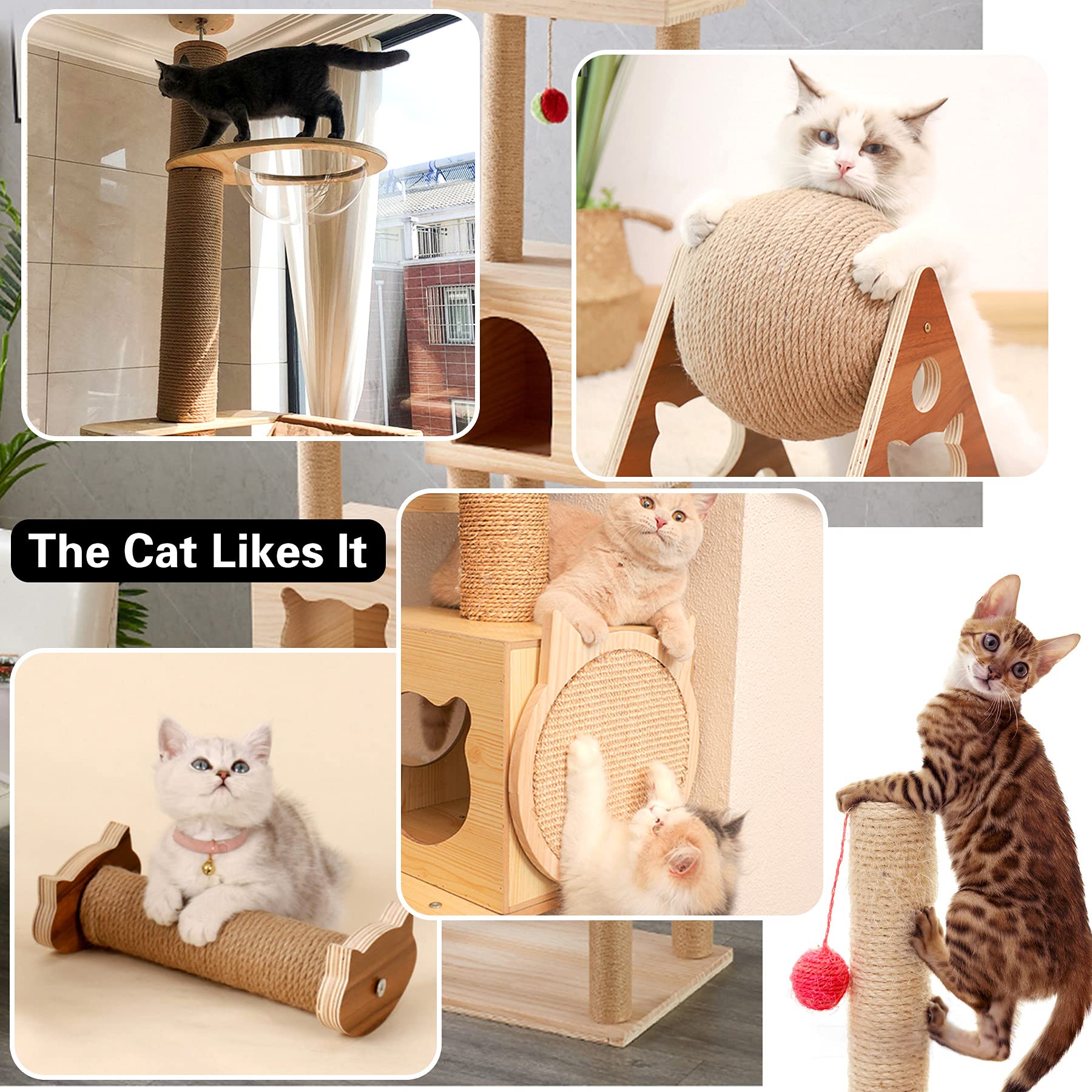 6 Mm 30 M Sisal Rope, Natural Sisal Rope, Sisal Rope For Scratching Post, Cat Accessories, DIY, Sisal Scratching Post Replacement For Cats, Household,Amazon Is Banned