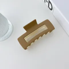 Plastic Resin Two-colour Hair Clip - Offwhite Khaki Style - View 1