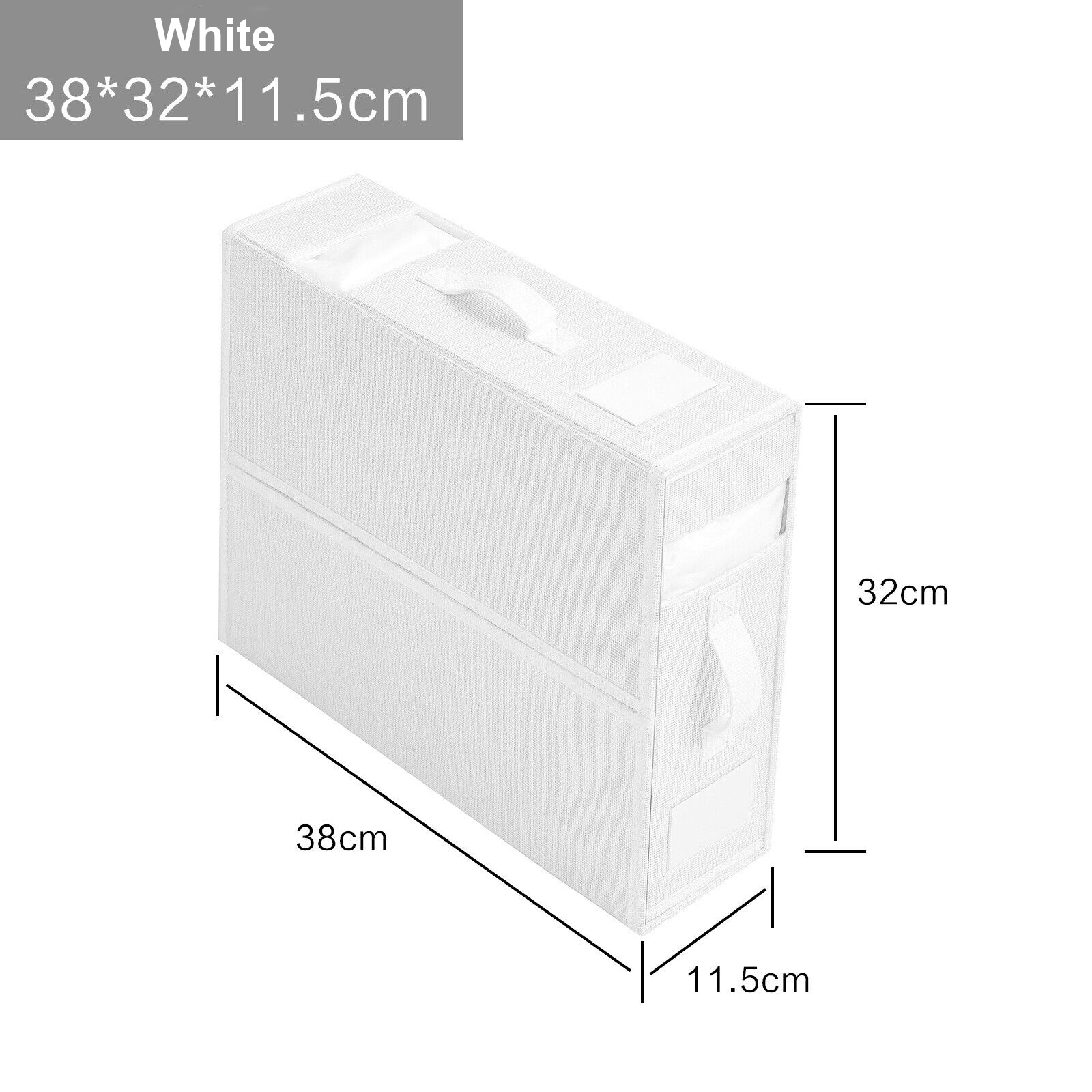 2 Foldable Bed Sheet Set Organizer Fabric Storage Bin Blanket Bedding Container  White