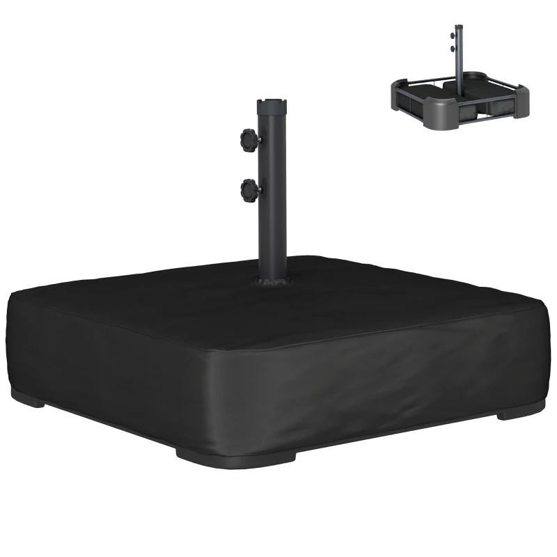 Garden Parasol Base 176 Lbs Sand Filled Heavy Duty Stand For Cantilever Umbrellas And 1.9 Poles Black