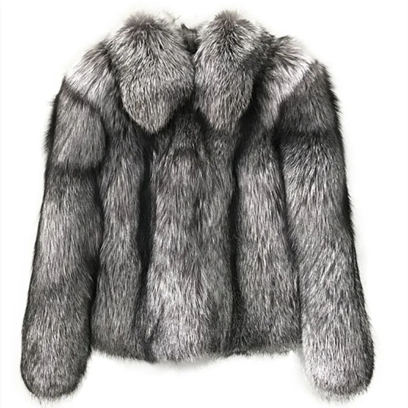 Women's Fur Coat Short Fashion Imitation Fox Autumn And Winter - Grey