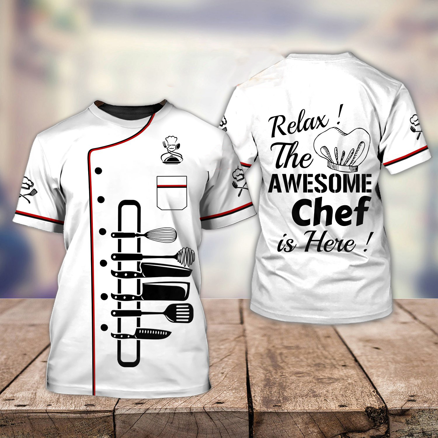 Title 5, Camiseta estampada de chef para homens, role pl...